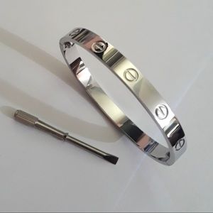 NEW Stainless Steel Love Screw Bangle Bracelet with Screwdriver opener